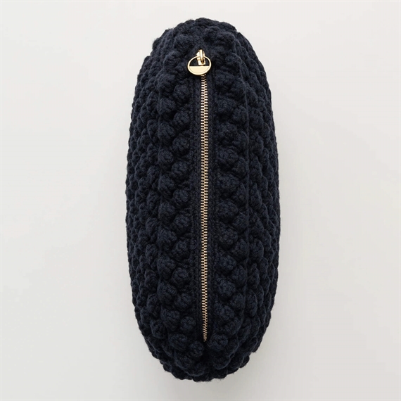 Aiayu Linn Clutch, Black Navy
